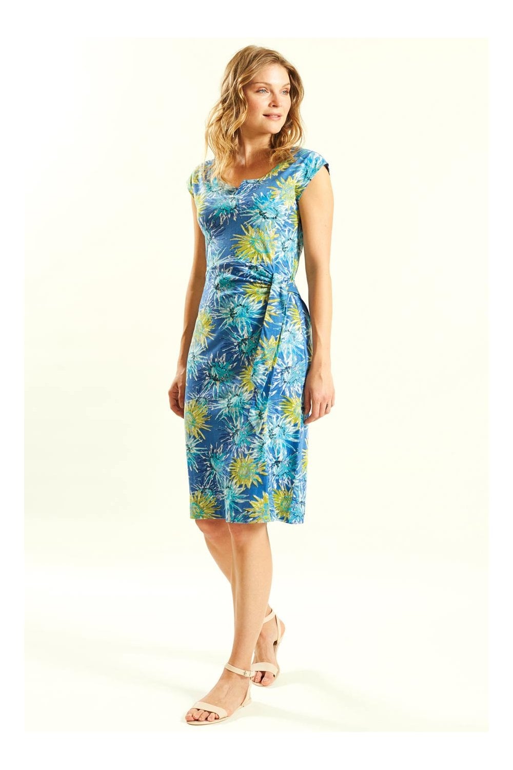 TIE SIDE DRESS | COL=CORNFLOWER
