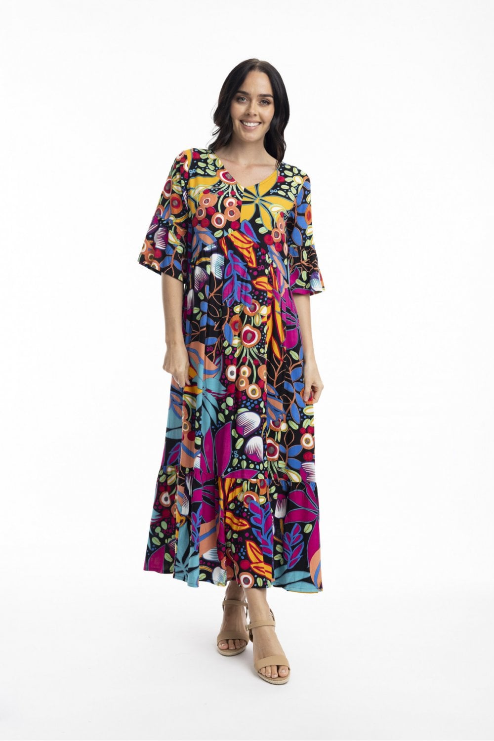 COPACABANA MIDI PRINTED DRESS | COL=MULTI