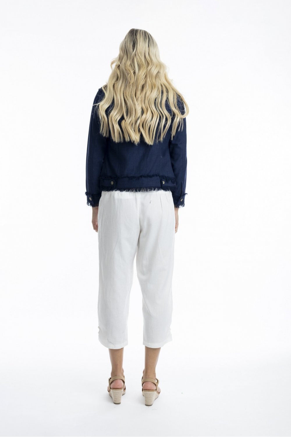 LINEN BLEND JACKET | COL=NAVY