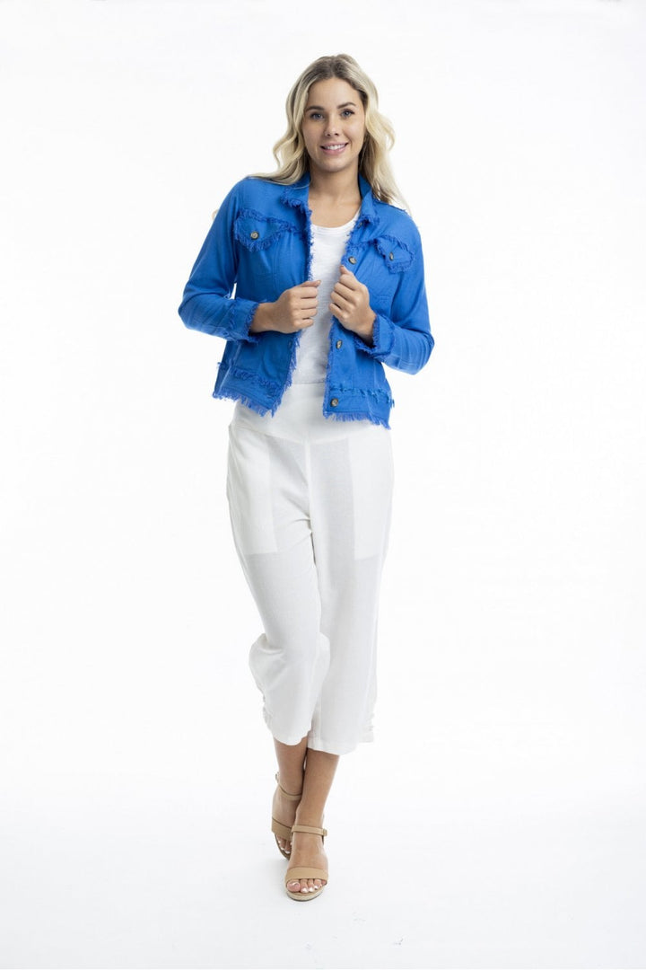 LINEN BLEND JACKET | COL=ELECTRIC BLUE