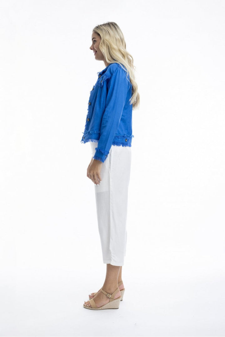 LINEN BLEND JACKET | COL=ELECTRIC BLUE
