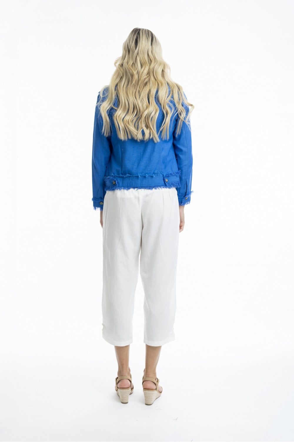 LINEN BLEND JACKET | COL=ELECTRIC BLUE