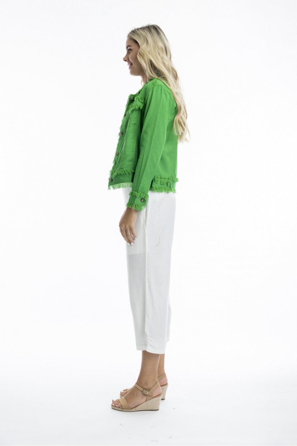 LINEN BLEND JACKET | COL=PARAKEET