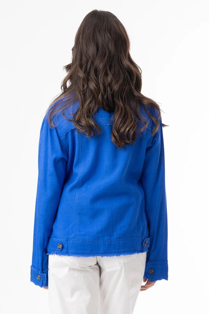 LINEN BLEND JACKET | COL=ELECTRIC BLUE