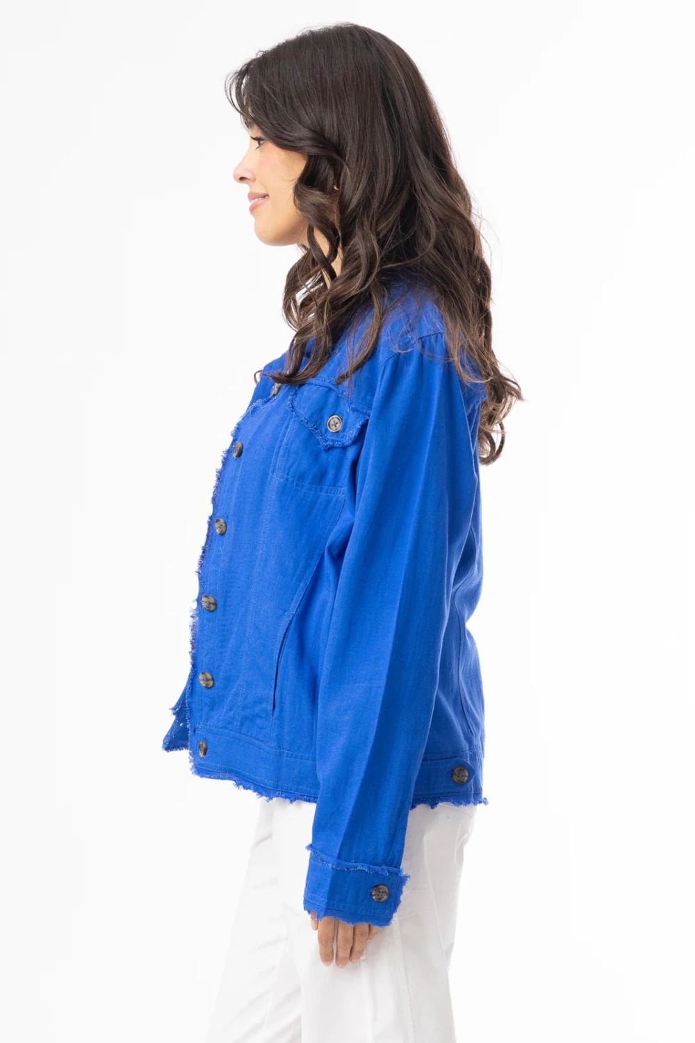 LINEN BLEND JACKET | COL=ELECTRIC BLUE