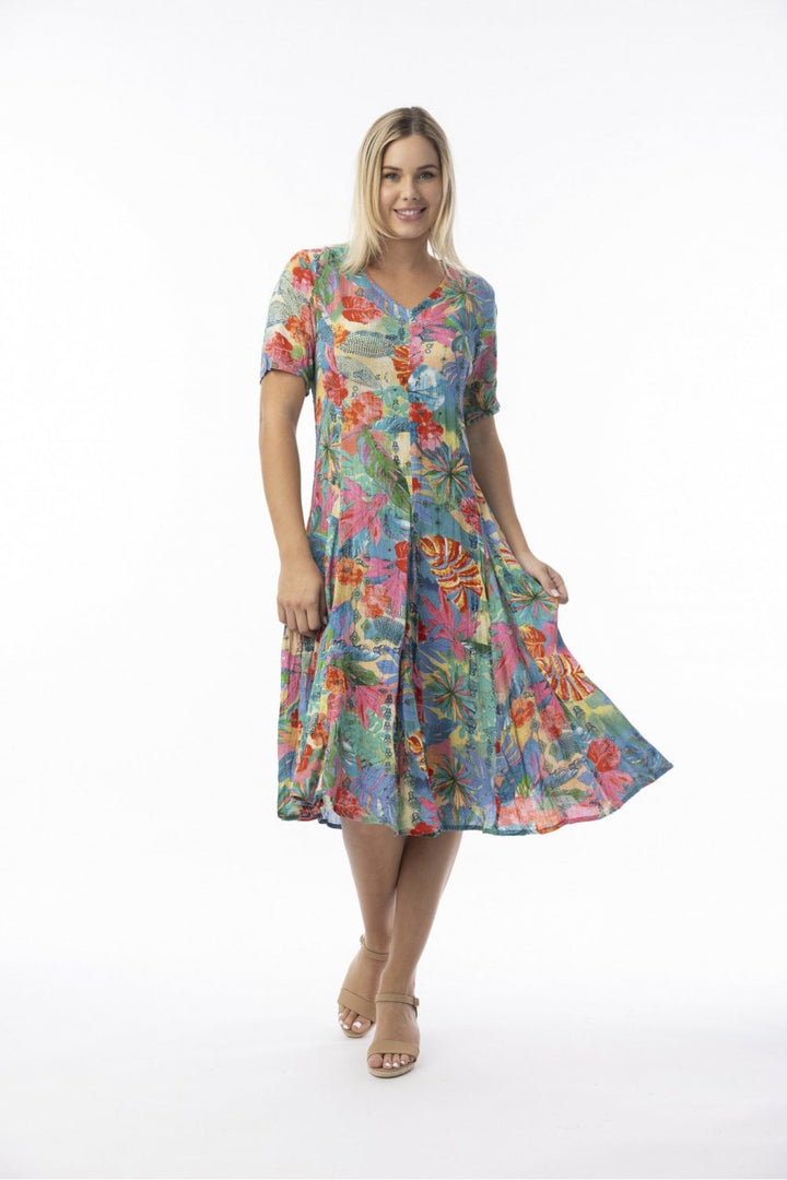 MALVINAS GODET DRESS | COL=MIX