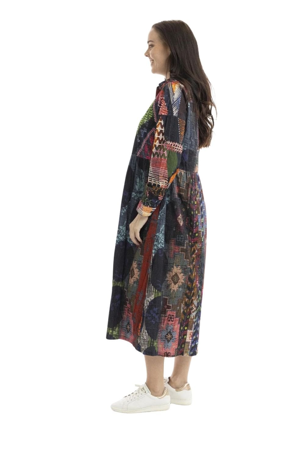 MOSAIC COLLAR DRESS | COL=MULTI