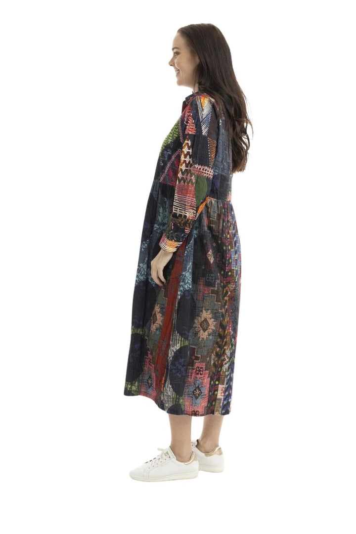 MOSAIC COLLAR DRESS | COL=MULTI