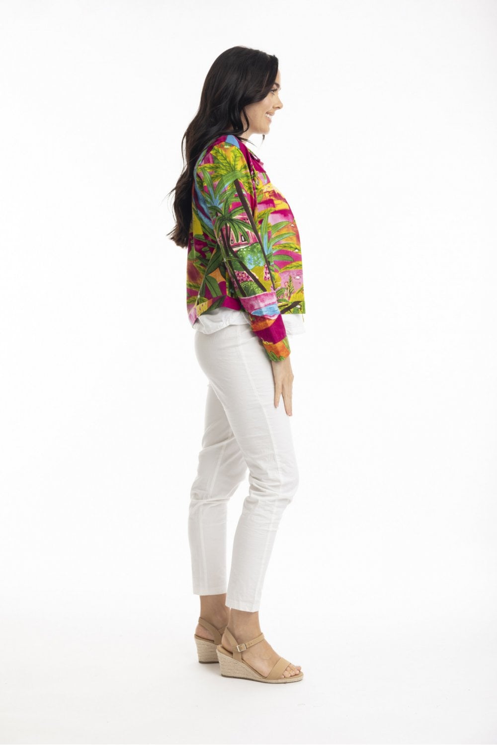 PRINTED COTTON PONTE  JACKET | COL=MARAKESH