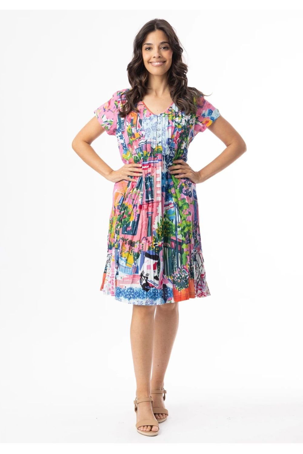 SCOOTER PRINT EASY COTTON DRESS | COL=MIX