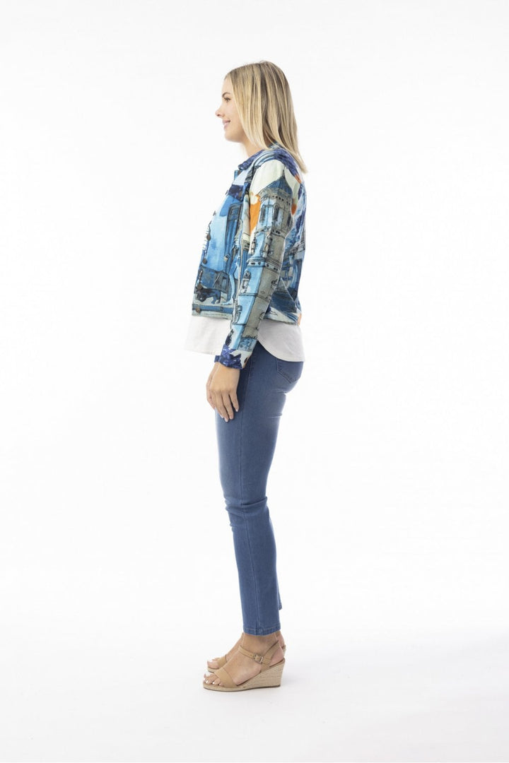 TOWER PRINT PONTE JACKET | COL=MIX