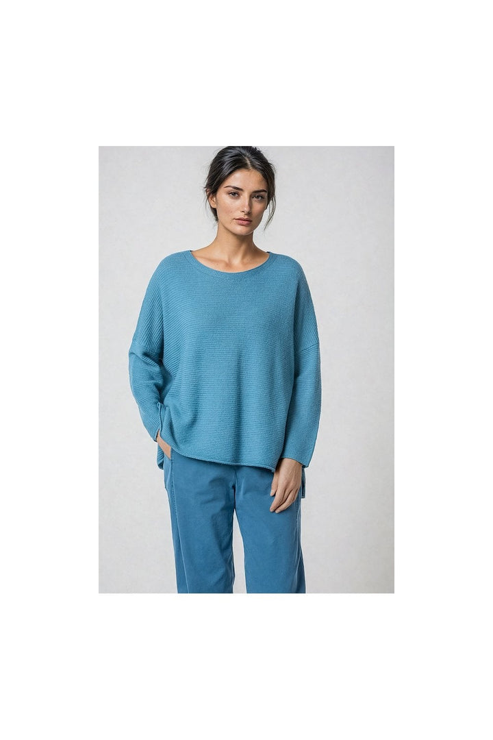 APLPACA BLEND BOXY PULLOVER | COL=STREAM,YURT