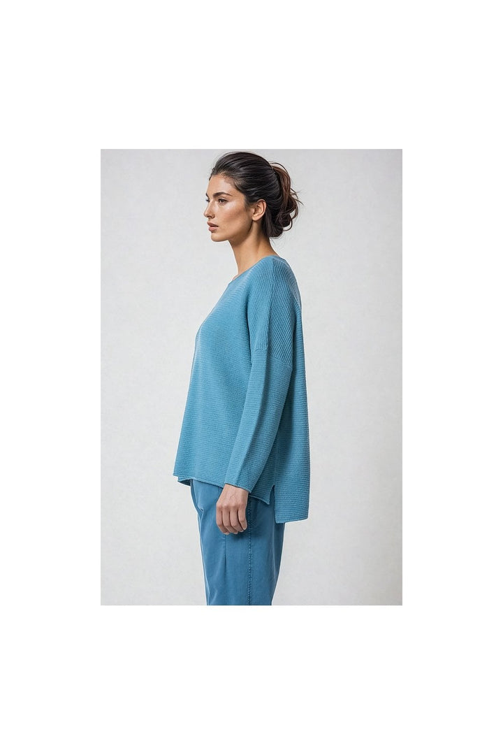 APLPACA BLEND BOXY PULLOVER | COL=STREAM,YURT