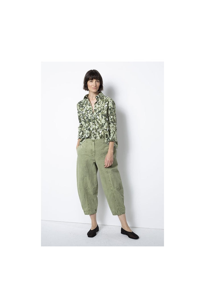 COTTON LINEN  TWILL TROUSER | COL=CALLA,DENIM