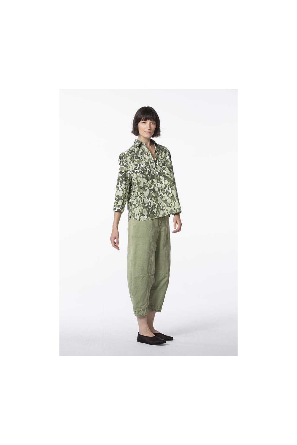 COTTON LINEN  TWILL TROUSER | COL=CALLA,DENIM