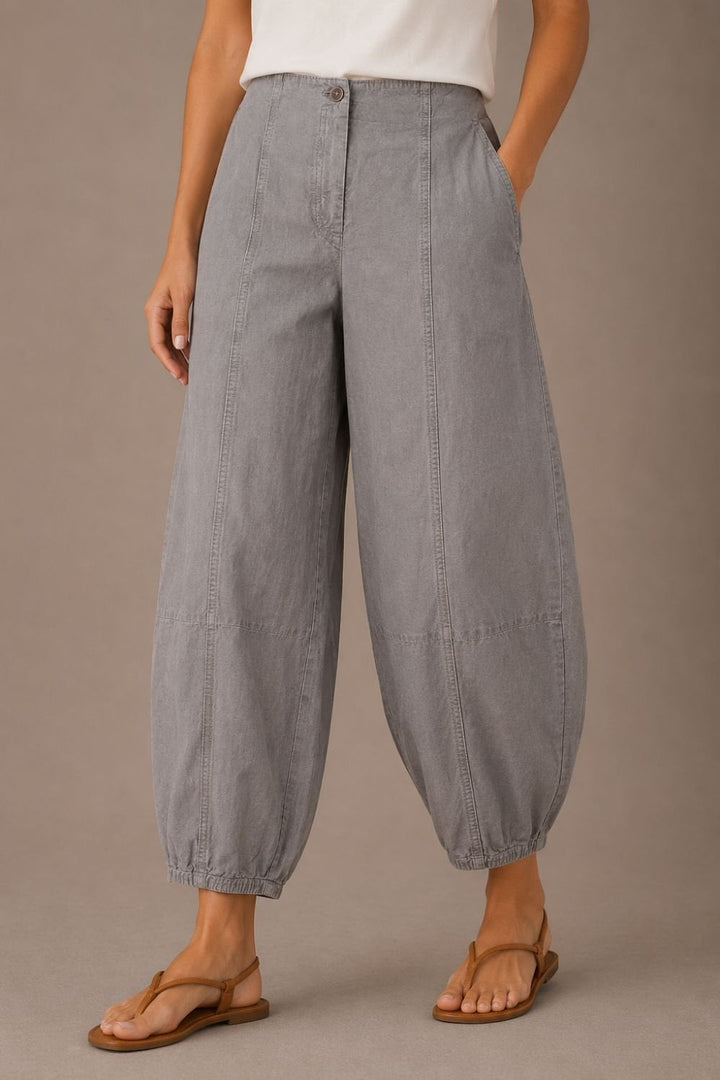 COTTON LINEN  TWILL TROUSER | COL=GLASS
