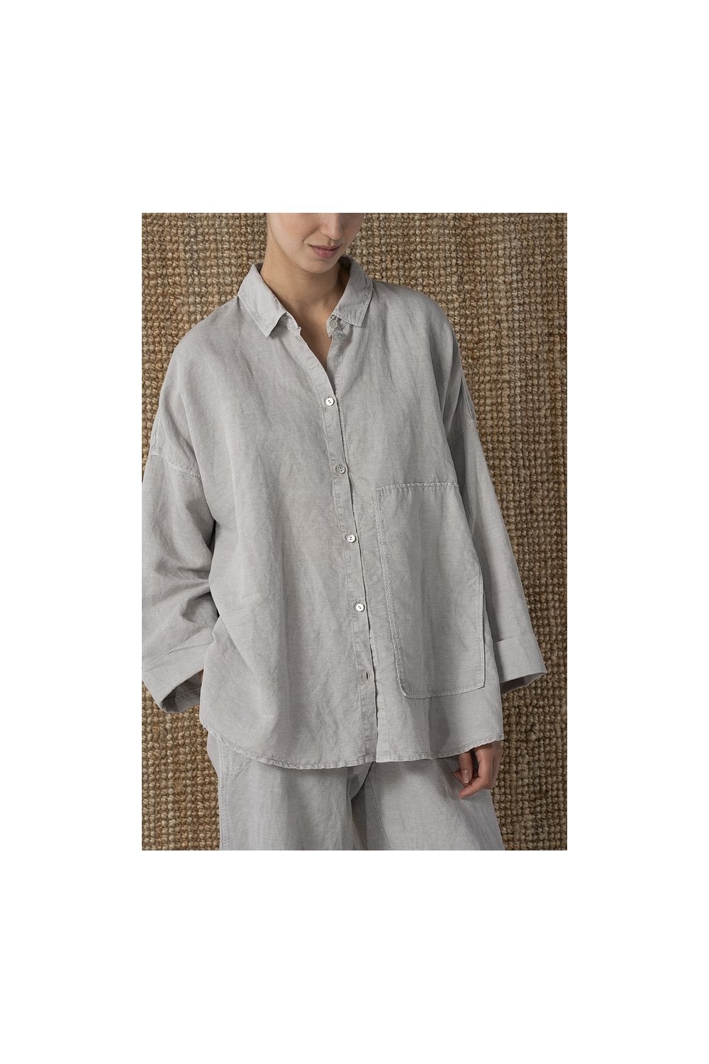FLOWING DOBBY BLOUSE | COL=CHALK
