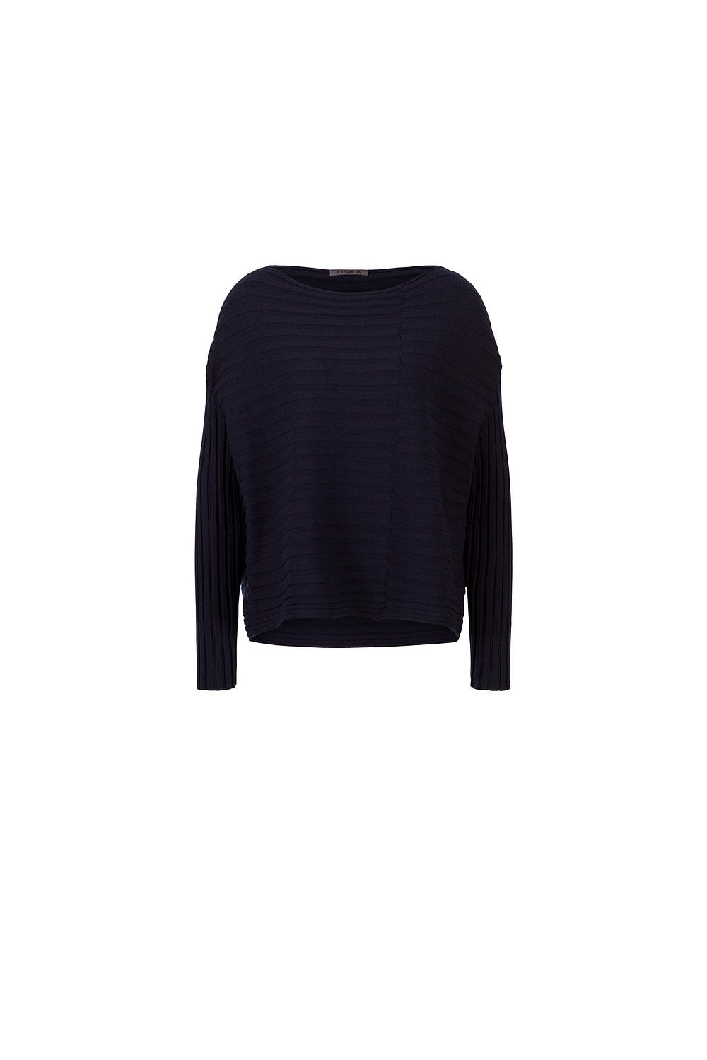 HORIZONTAL FINE RIB PULLOVER | COL=NAVY