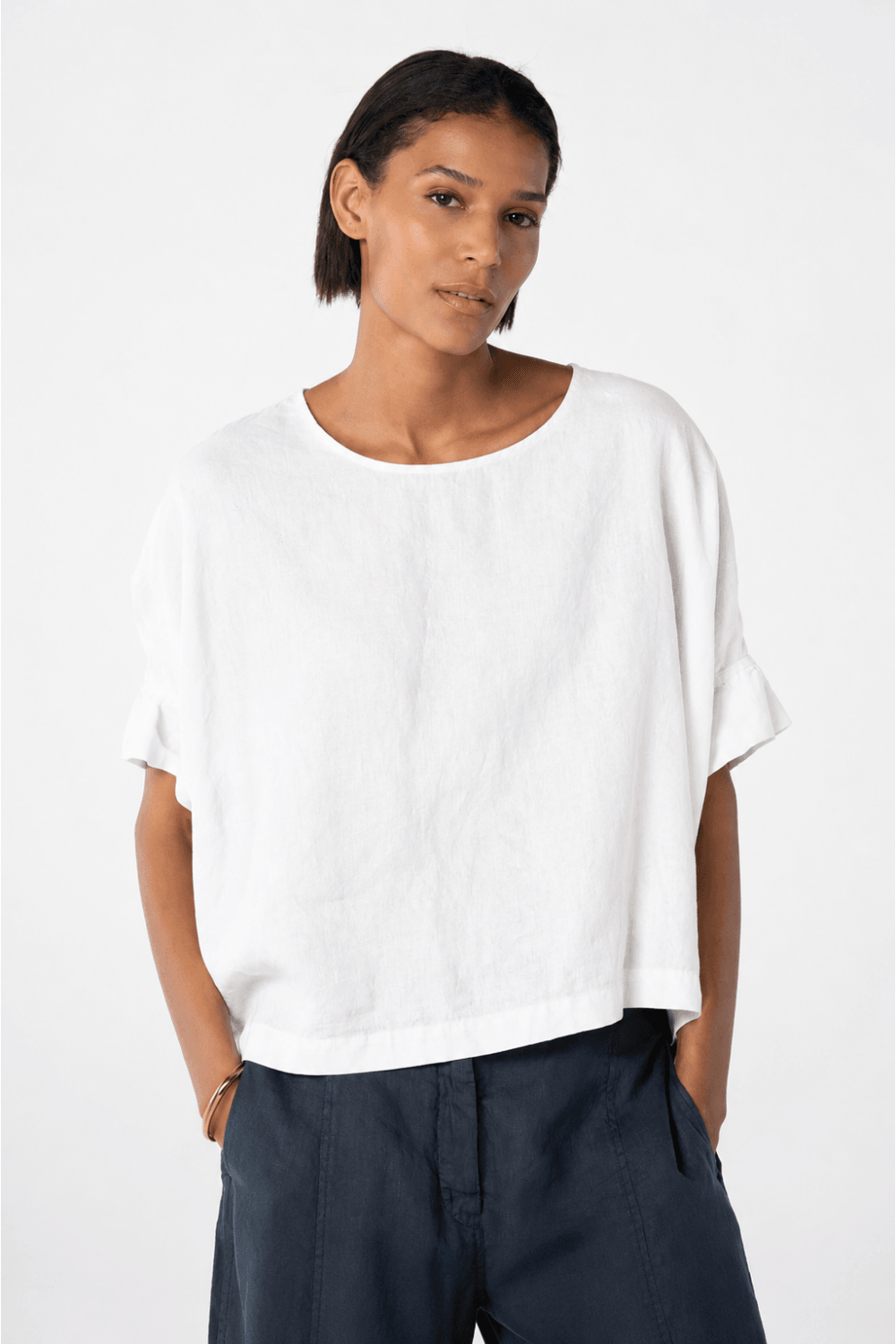 OSKA LINEN  BLOUSE | COL=WHITE