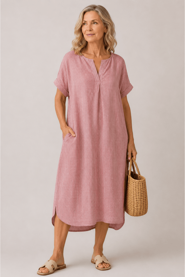LINEN DRESS | COL=PICANTE