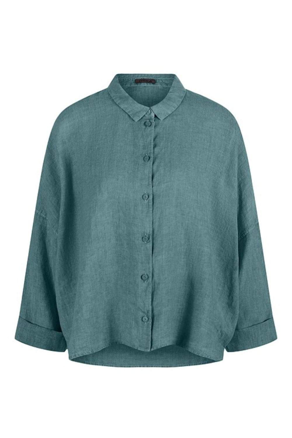 PURE LINEN BLOUSE | COL=MINERAL