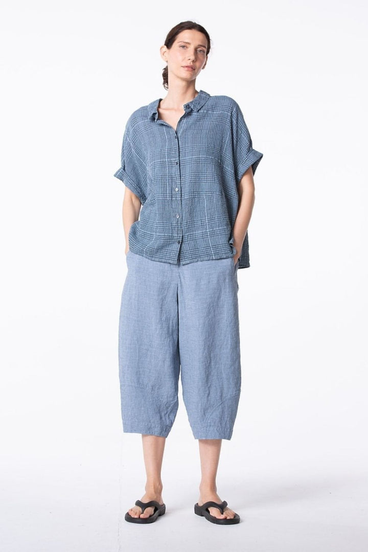 PURE LINEN CROPPED TROUSERS | COL=AIR