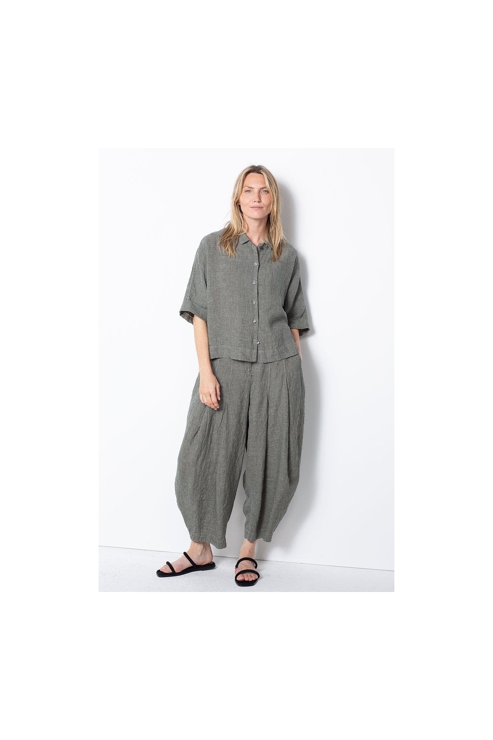 SMALL GINGHAM CHECK TROUSERS | COL=GRIT