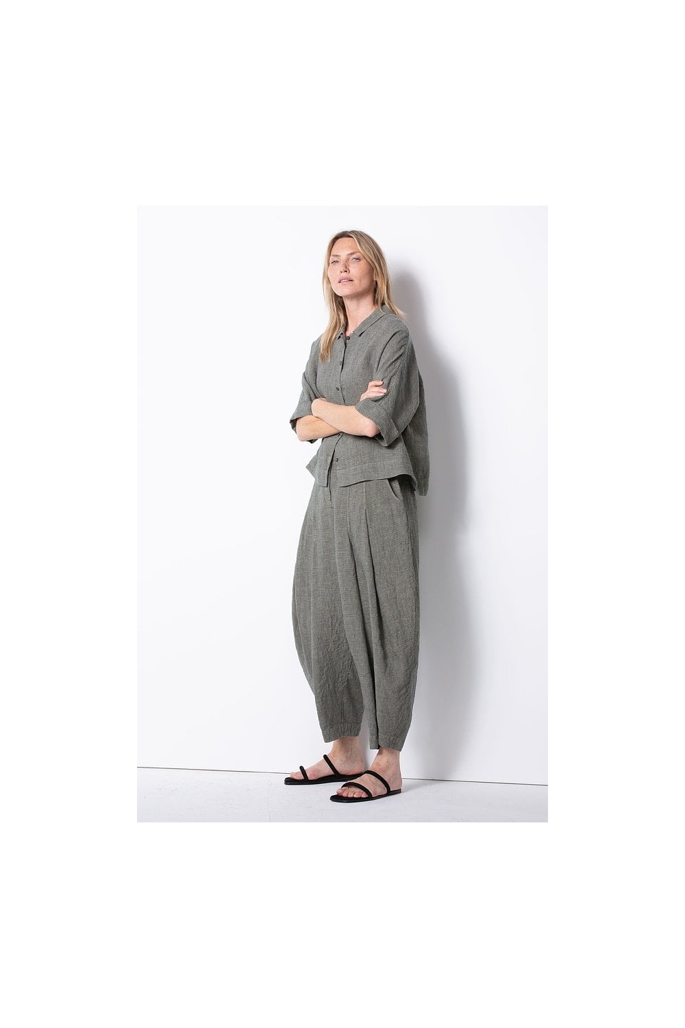 SMALL GINGHAM CHECK TROUSERS | COL=GRIT