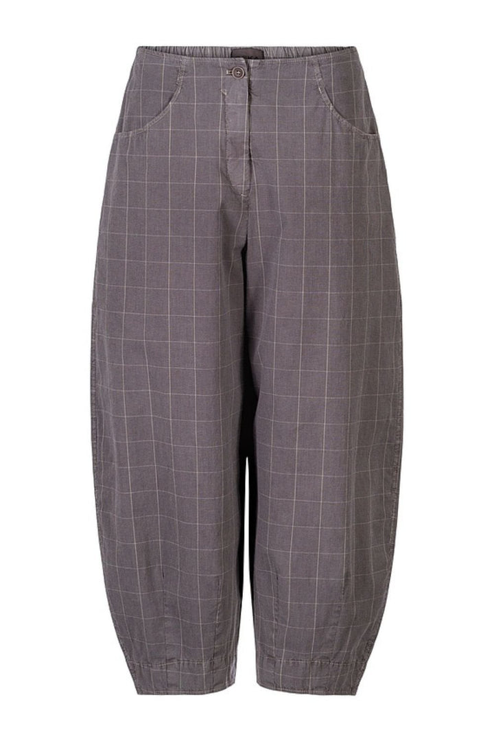 WINDOWPANE CHECK TROUSERS | COL=SILVER