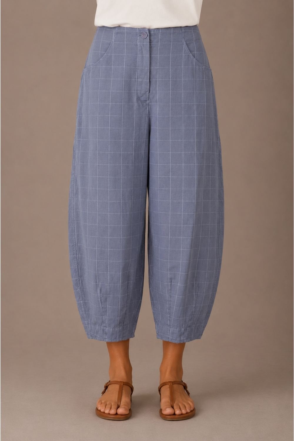 WINDOWPANE CHECK TROUSERS | COL=AIR