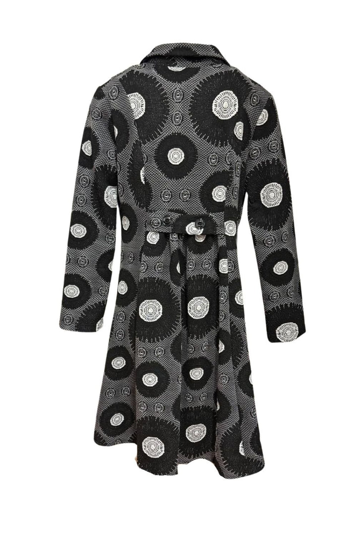 CIRCLE JAQUARD COAT | COL=BLACK