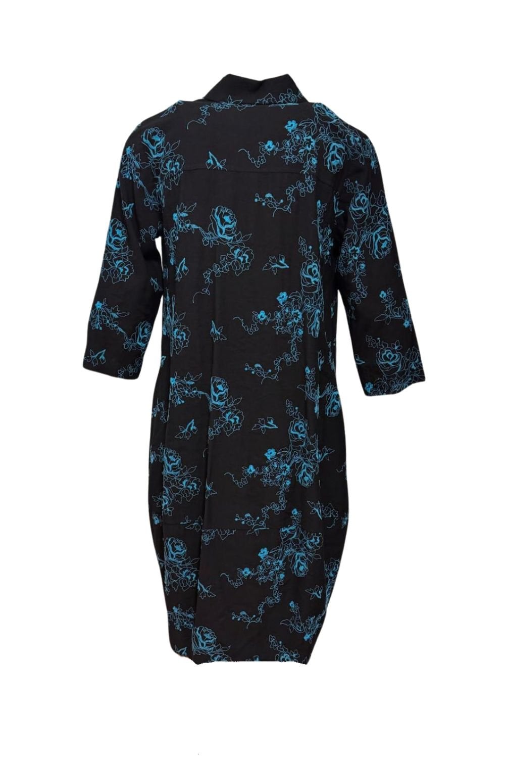 FLOWER EMBRIODERY DRESS | COL=AQUA