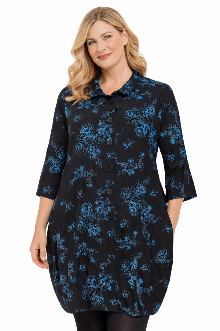 FLOWER EMBRIODERY DRESS | COL=AQUA