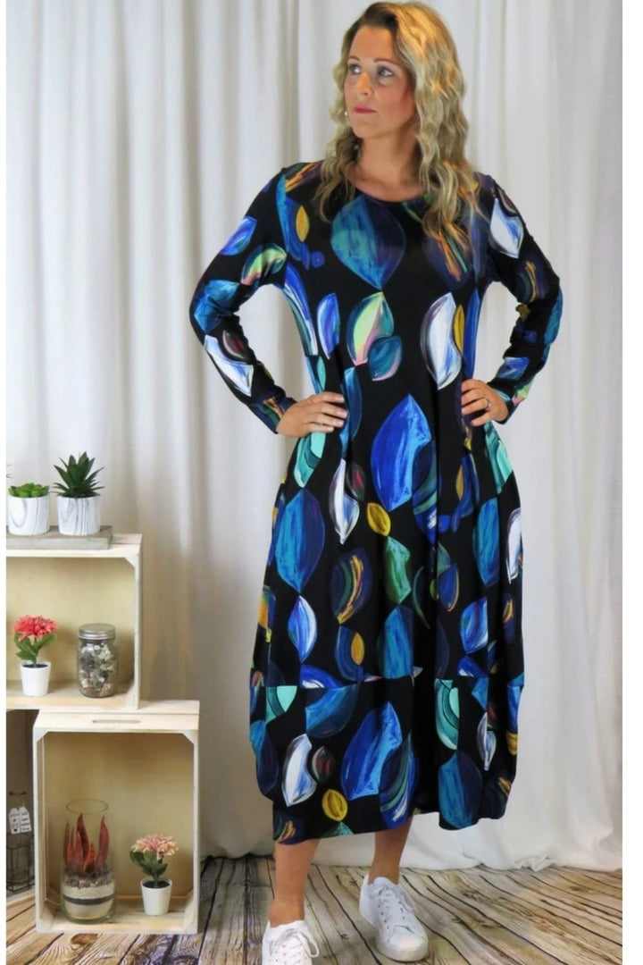 HEM DRESS | COL=OCEAN,SLATE