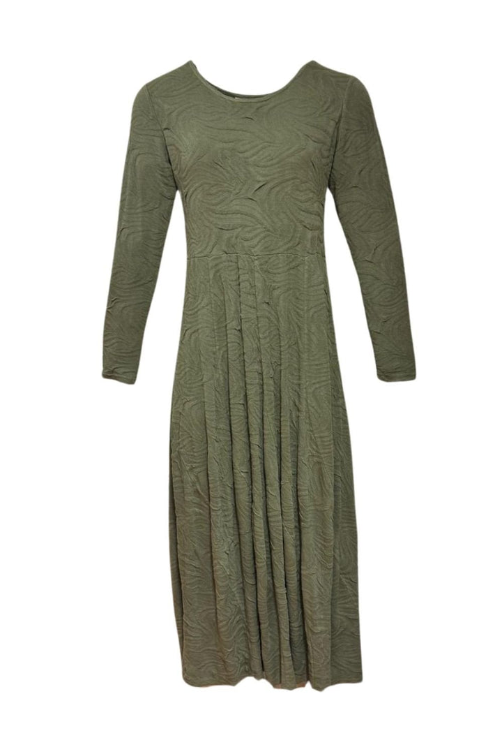 KNITTED JAQUARD TULIP DRESS | COL=FOREST
