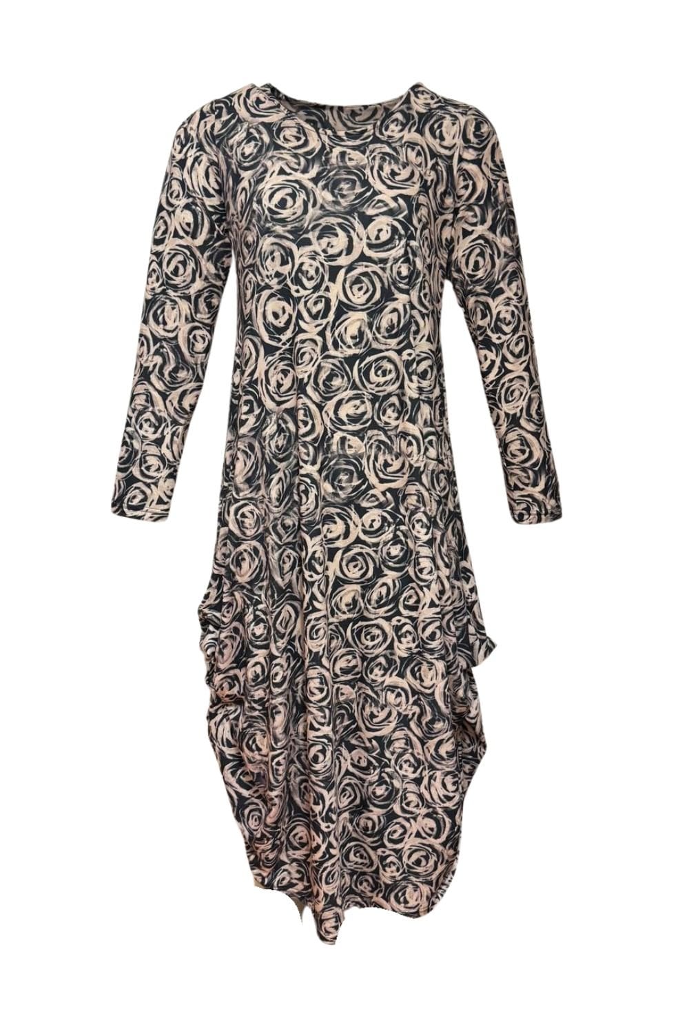 ROSES PRINT HITCH UP DRESS | COL=WHITE
