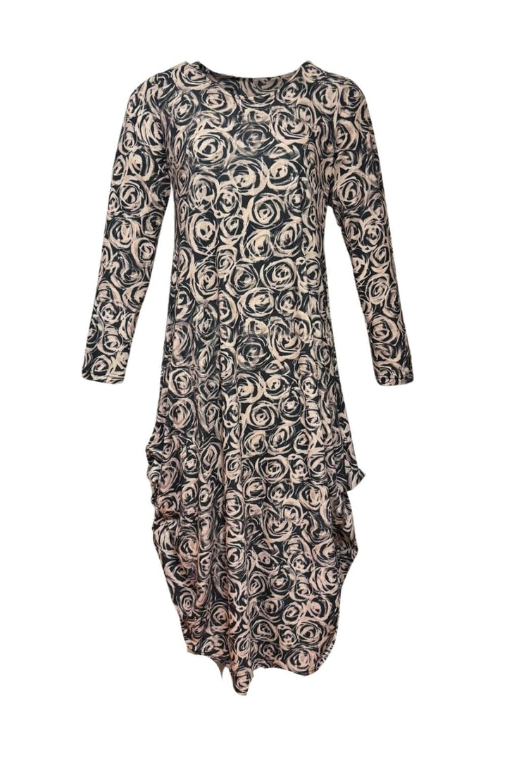 ROSES PRINT HITCH UP DRESS | COL=WHITE