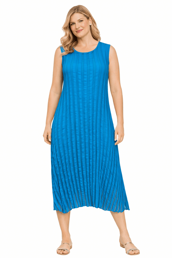 STRIPE ORGANZA DRESS | COL=AQUA