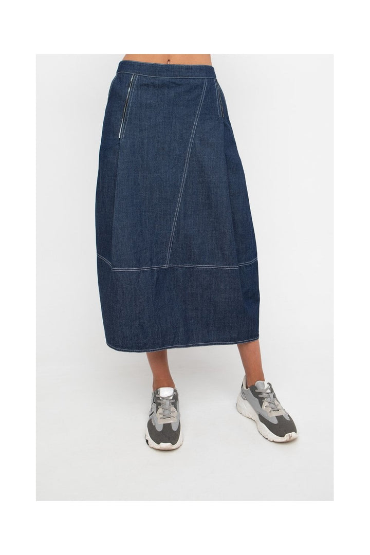 DENIM BALOON SKIRT | COL=DENIM