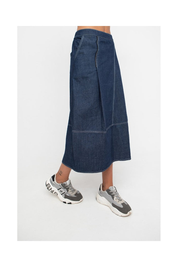 DENIM BALOON SKIRT | COL=DENIM