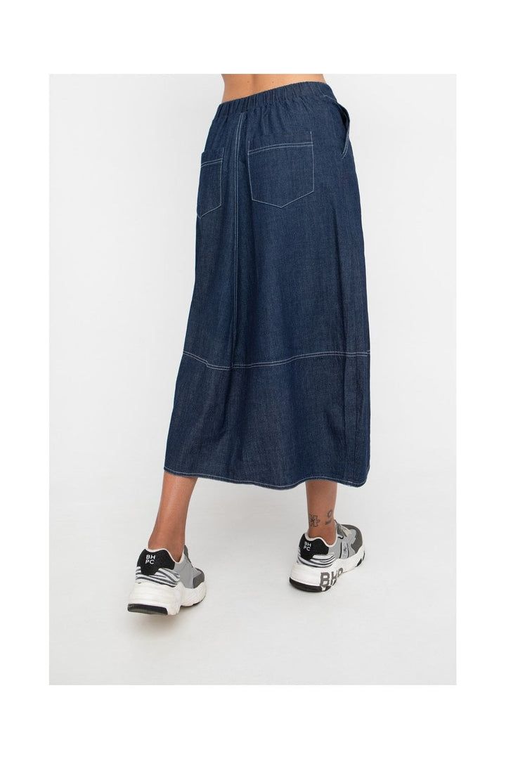 DENIM BALOON SKIRT | COL=DENIM