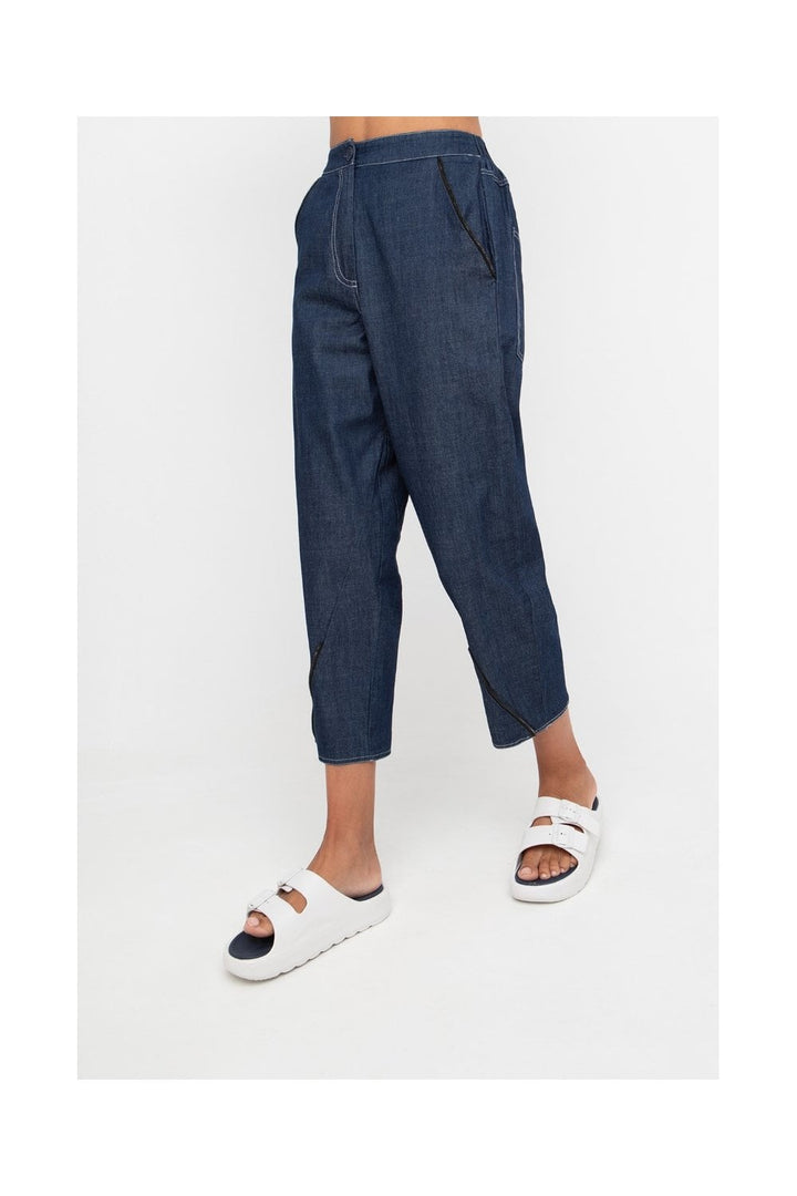 DENIM CROPPED TROUSERS | COL=DENIM