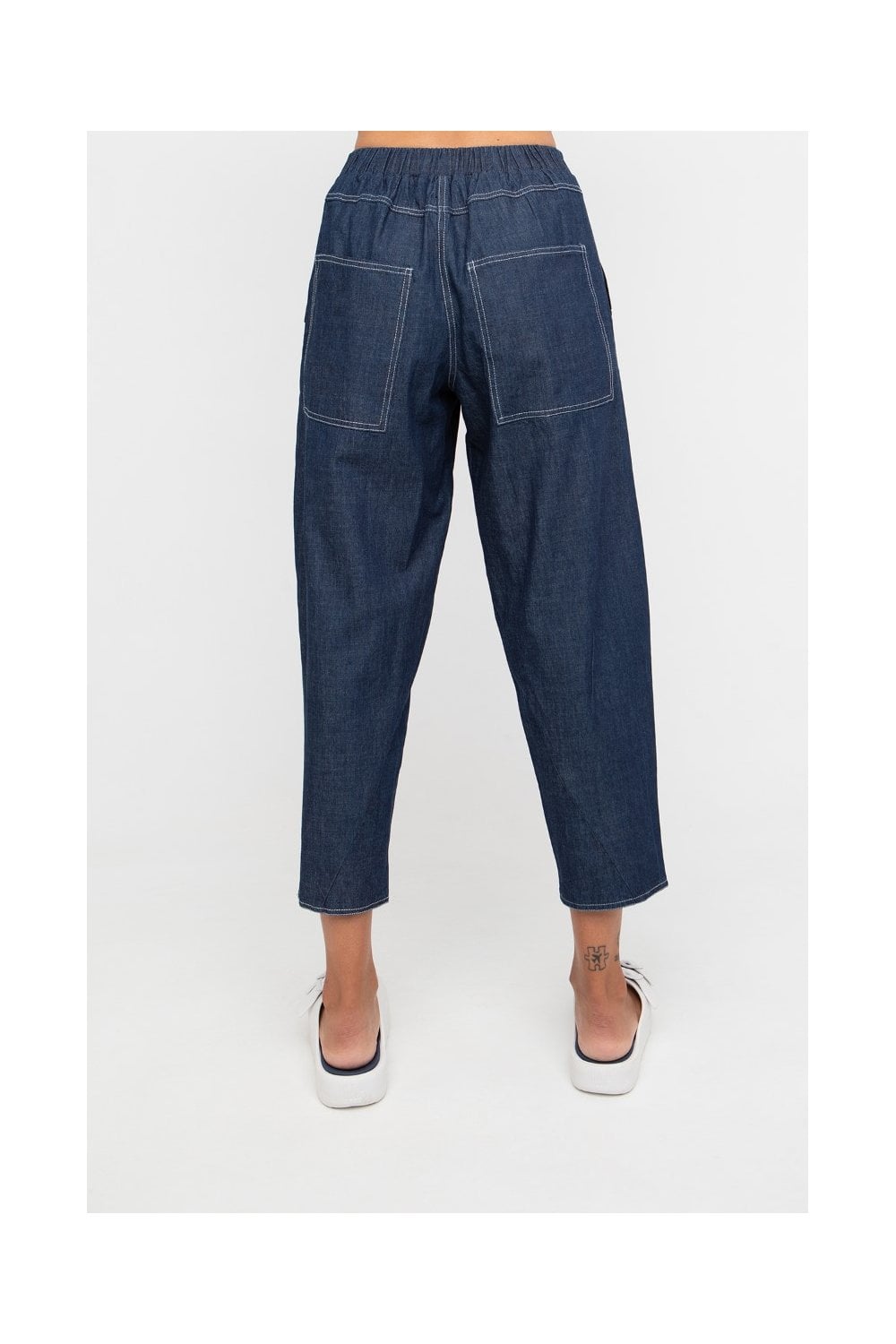 DENIM CROPPED TROUSERS | COL=DENIM
