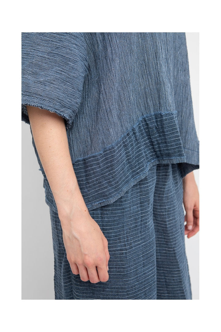 DENIM PATCHWORK TOP | COL=BLUE