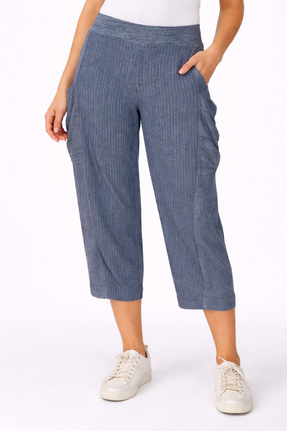 SIDE POCKET BUBBLE TROUSERS | COL=BLUE
