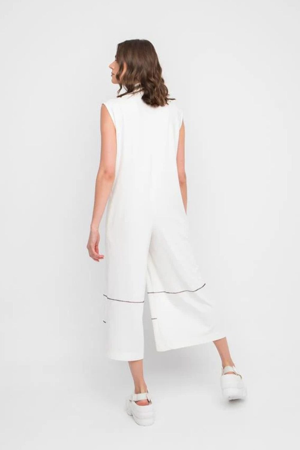 WIDE LEG CROPPED JUMPSUIT | COL=IVORY