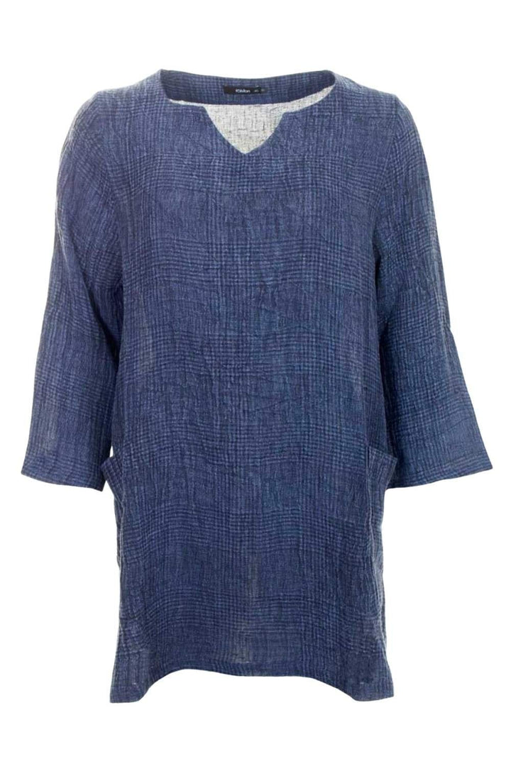 MARJA DENIM TEXTURED TUNIC | COL=NAVY