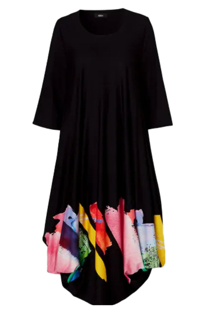 MULTI COURED UTAS DRESS | COL=BLACK
