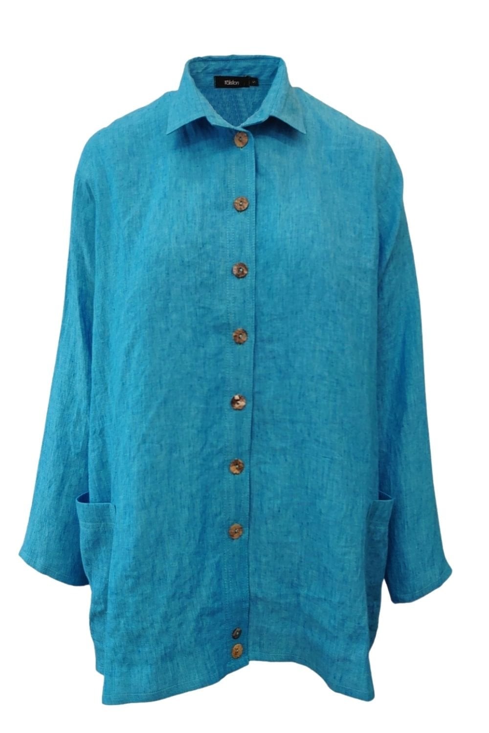 WALLY LINEN SHIRT | COL=BURNT ORANGE,OLIVE,TURQ,WHITE
