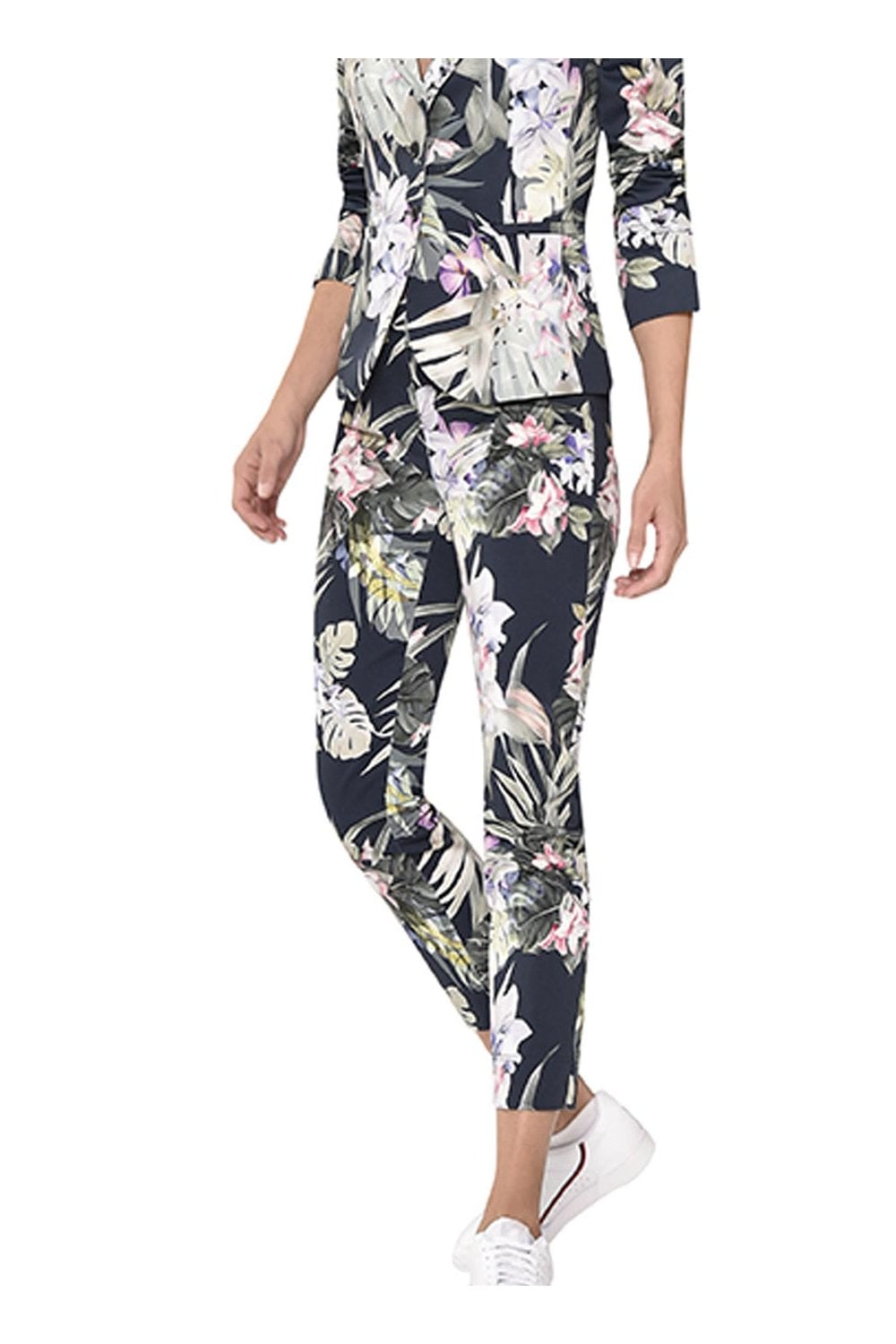 ROSE NAVY FLORAL PRINT TROUSER | COL=NAVY